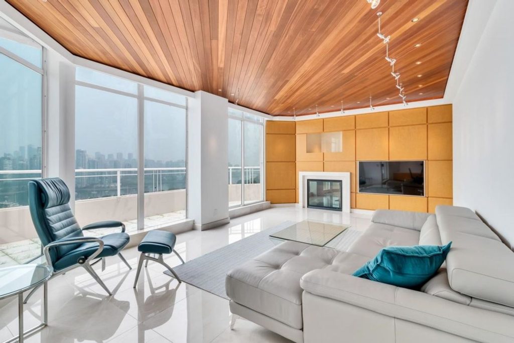 Living Room View of Penthouse in Fairview